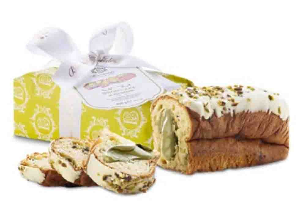 Babka z kremem pistacjowym i białą czekoladą, krem pistacjowy z bronte